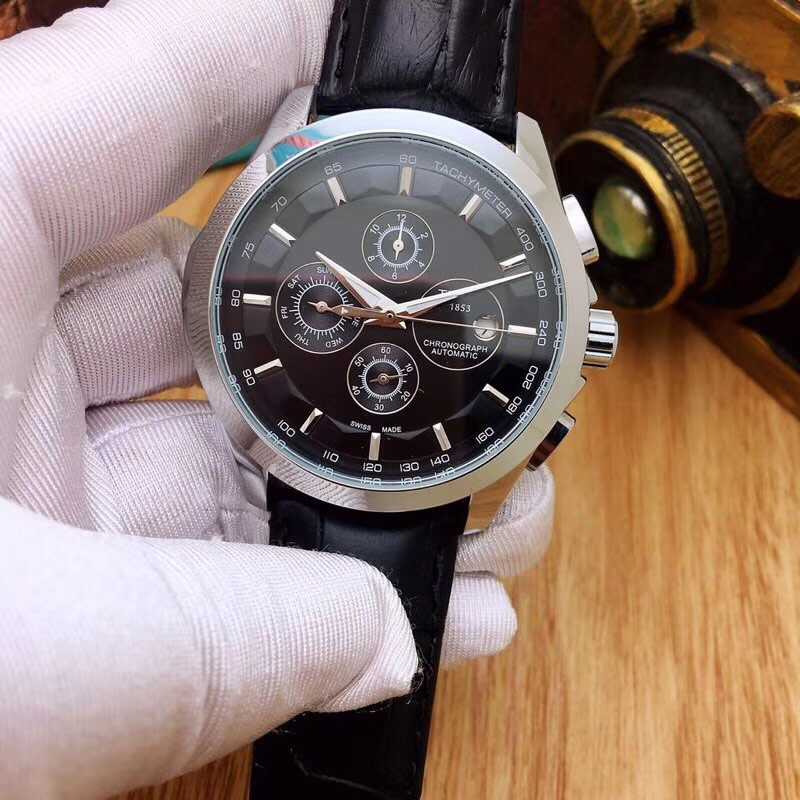 

Top brand Designer Men business Watches Luxury Leather strap Automatic Mechanical Wrist Watch All small dials working For mens gift Water Resistant wirstwatches