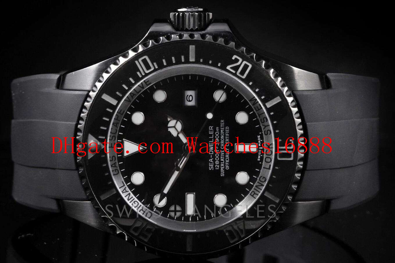

Hot seller Stainless Steel Sea-Dweller Black PVD Automatic Mechanical Movement Mens Watch Rubber Strap 116660 Men's Watches