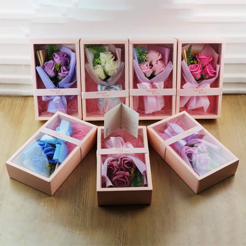 

Festival Box Valentine's Day Flower Soap Rose Soap Artificial Flowers Rose Flower Gift Box Wedding Decoration Gift, P1