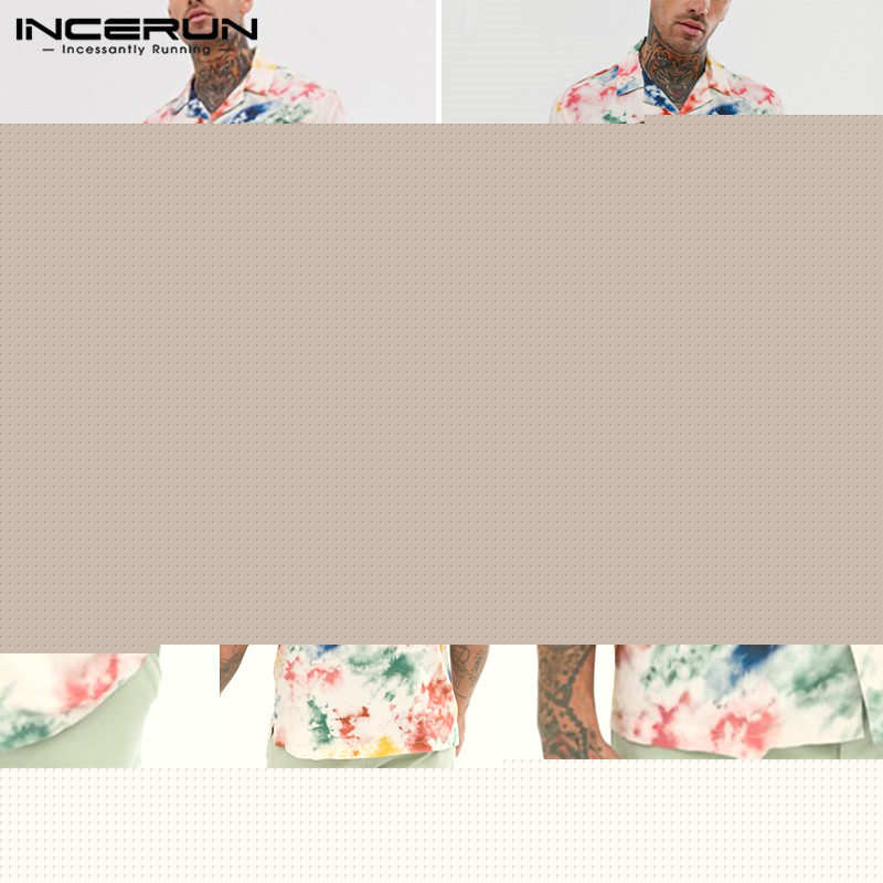 

2020 Men Hawaiian Shirt Streetwear Man Tie Dye Short Sleeve Printed Beach Blouse Summer Lapel Breathable Casual Camisa -3XL, As picture