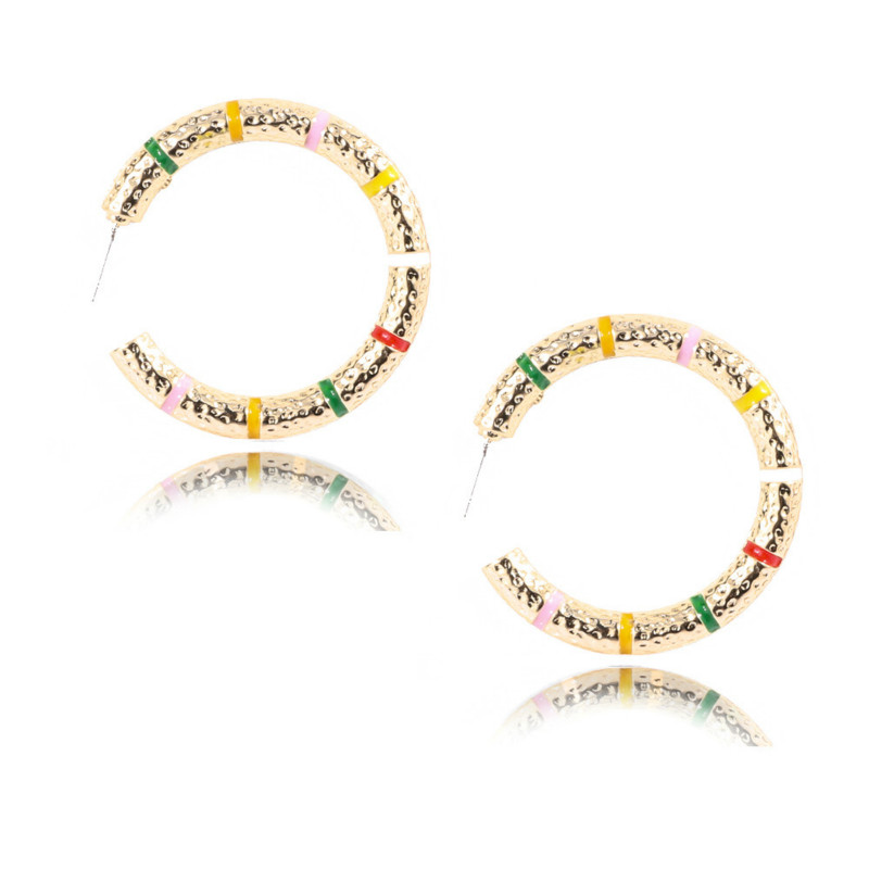 

Hoop & Huggie European And American Earrings Color Matching Wild Circle Retro Simple Fashion Female C Type Aearrings Brincos
