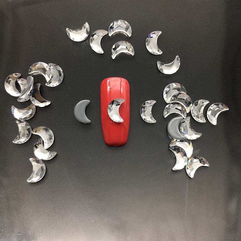 

New High Quality Hot Drilling DIY Rhinestone Moon Shape Nail Art Accessories Sewing Wedding Dress Shoes Accessories Decoration