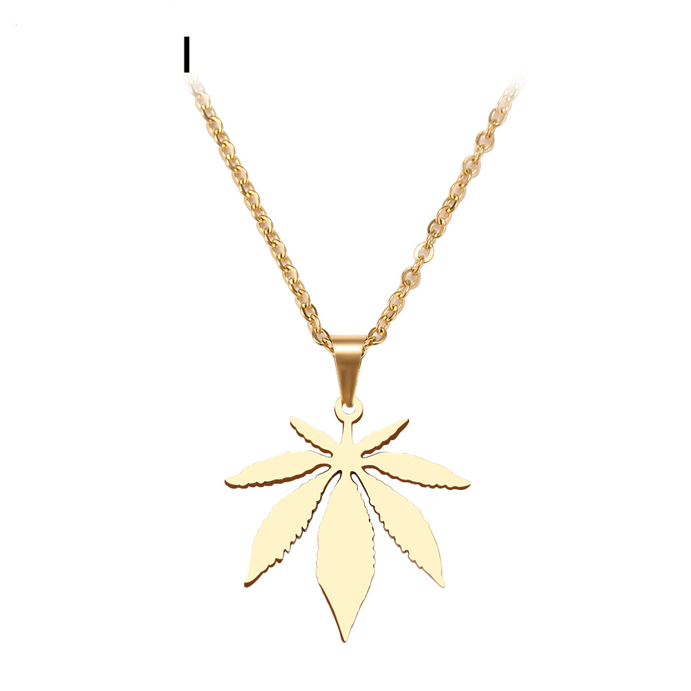 

New Arrival Jewelry High-quality Stainless Steel Necklace For Women Man Maple Leaf Choker Pendant Necklace Engagement Jewelry For Girls
