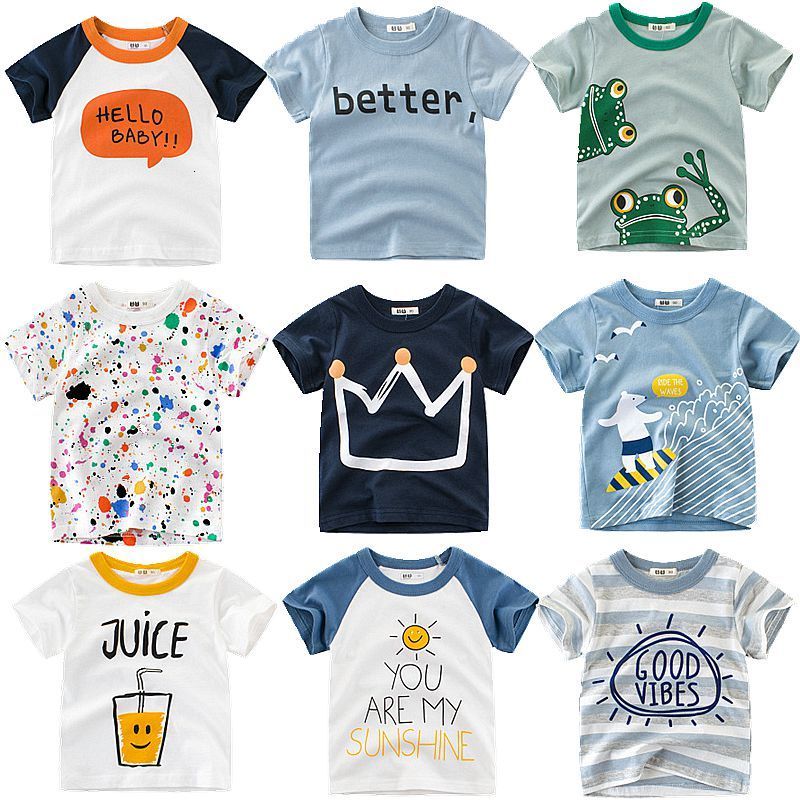 US Summer Toddler Baby Kid Boys Girl T Shirts Cartoon Print Shirts Tops T-shirt