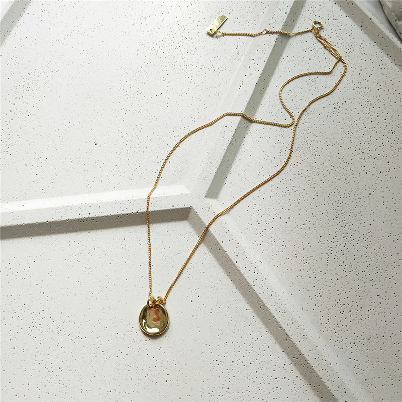 

New Fashion Irregular Concave Convex Necklaces Fashion Wedding 925 Sterling Silver Geometric Hollow Circle Pendant Necklace For Women