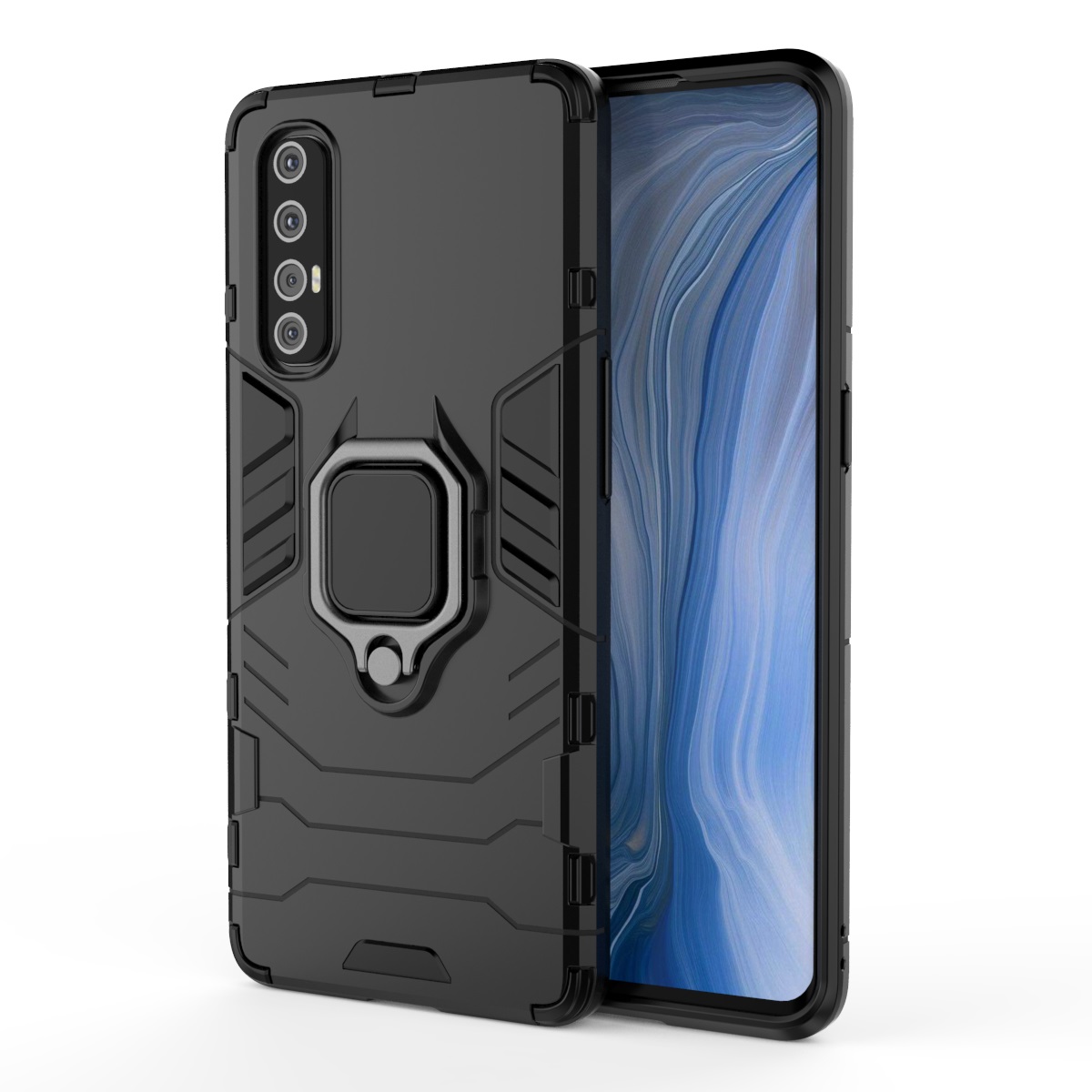 

Armor Anti-Fall Phone Cases For OPPO Find X3 X2 Pro Lite Neo Reno 6Pro 5Pro 4Pro 4 3Pro R15X R17 A73 A74 A54 A53 A31 A57 A35, Black