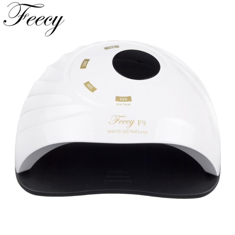 

90W UV LED Nail Lamp Gel Varnish Fast Curing 4 Timing Machine Manicure Tools UV Lamp for Drying Gel Ice Auto Sensing Nail Dryer, F9 eu plug