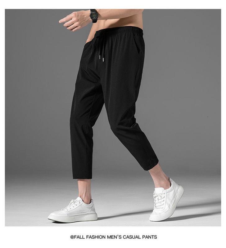 

2020 new men's casual sports pants loose version fitness running trousers summer fitness pants sports, Black
