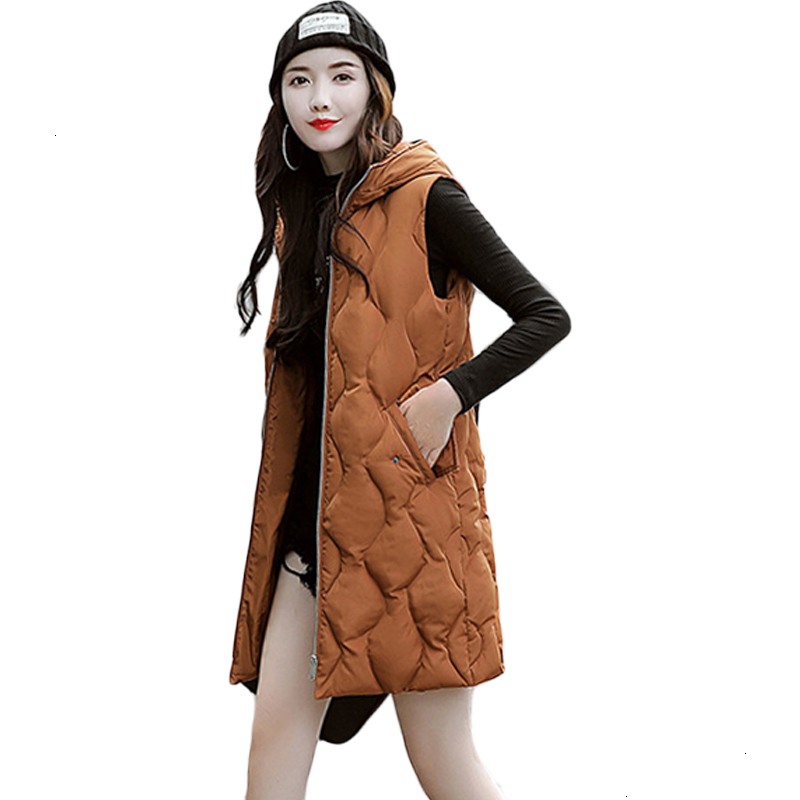 

Women New Fashion Random Mouwlless Herf Winter Long Vest Hooded Slender Vest Down Cats Parka Upwardrobe Jas CM601, Black