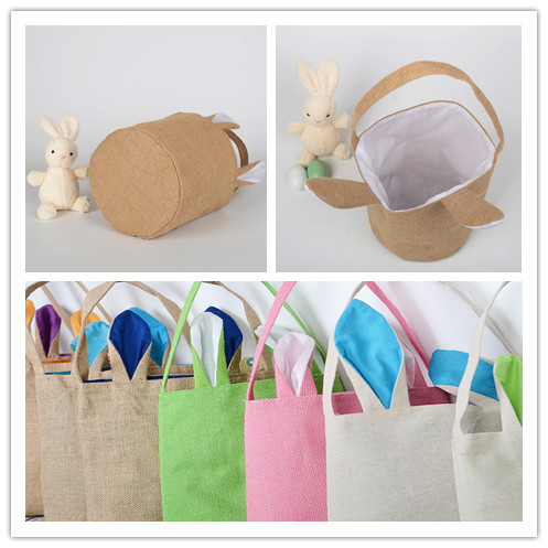 

Boutique Easter Bunny Ears Basket Bag Easter Gift Egg Packing Handbag Tote For Child Fine Festival candy Cute Gift Bags Rabbit Ears D11503, T11-t29 remark or mixed