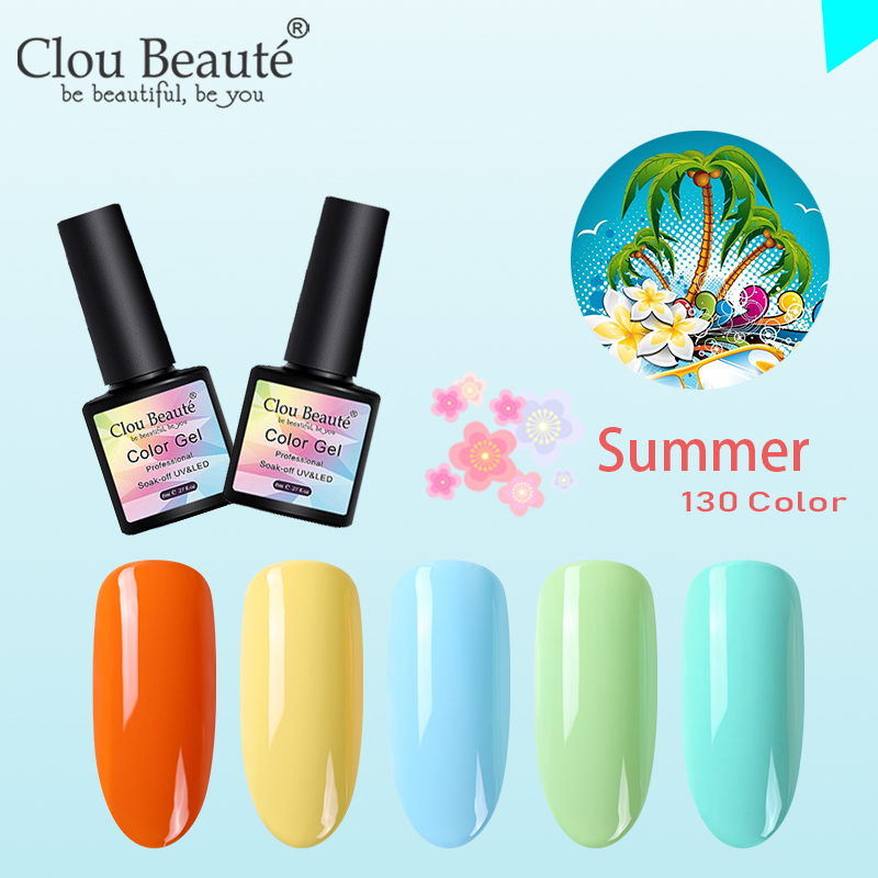 

Clou Beaute 8 Ml 131 Color Uv Gel Nail Polish Nail Art All for Manicure Semi Varnish Soak Off Art Gel Primer Resin, Any 1 color