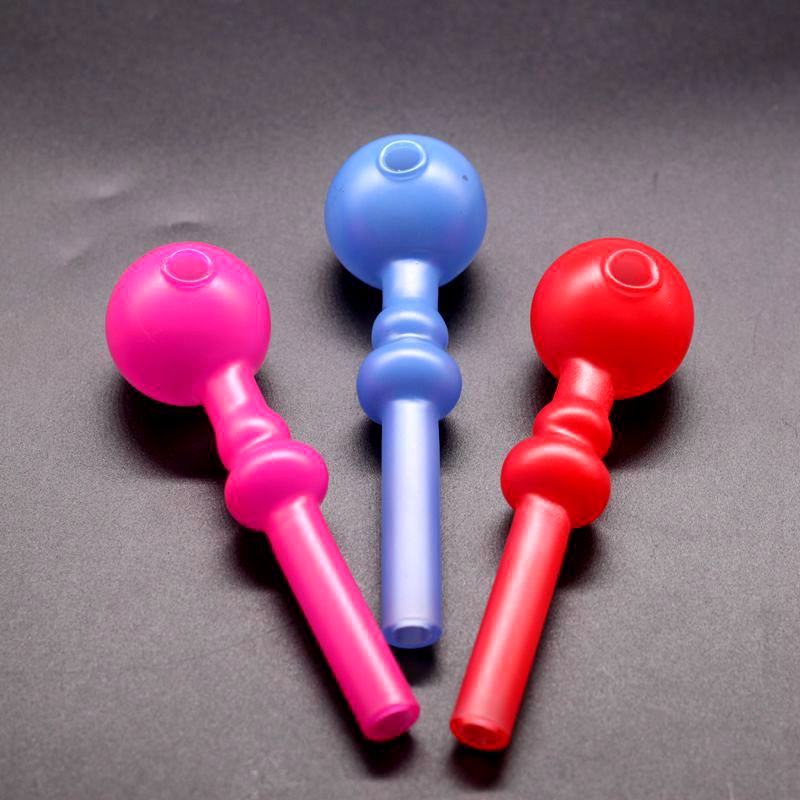 

New Arrived Colorful Glass Pipes 5 Inch Pyrex Oil Burner Hand Glass Pipe Curved Oil Dab Rigs Smoking Pipes In Stock
