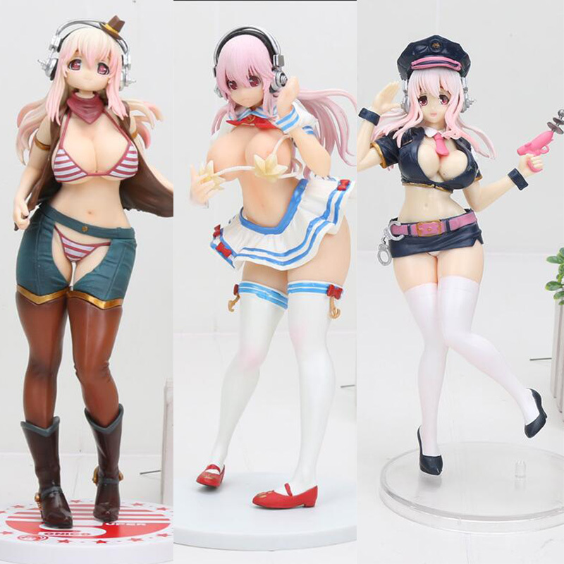 

anime supersonico action figure School uniform girls super sonico Swimsuit Bikini hot Collectible Model doll toy T200117, 6879 bag