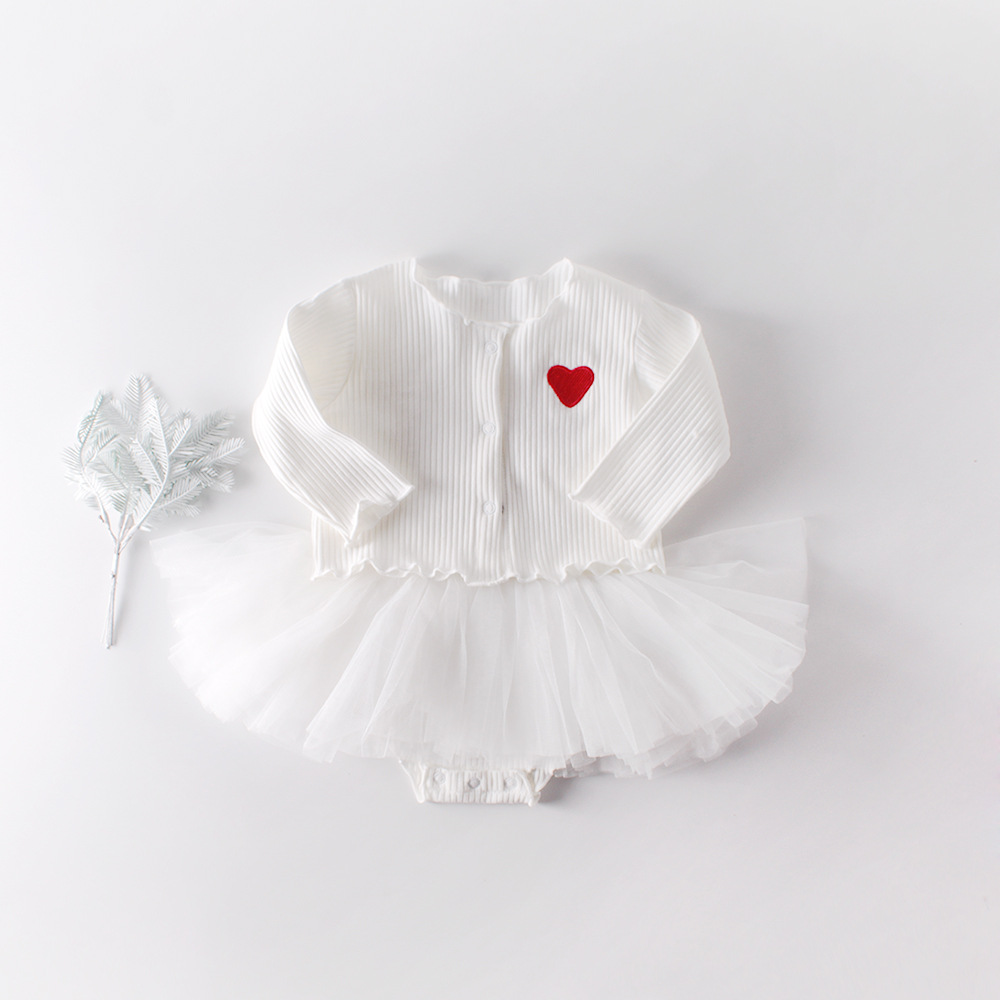 

baby Girl Designer clothing Romper sets Sleeveless O-neck romper With Coat Girl Romper 100% cotton Spring Fall Baby clothing sets, As pic/ sets