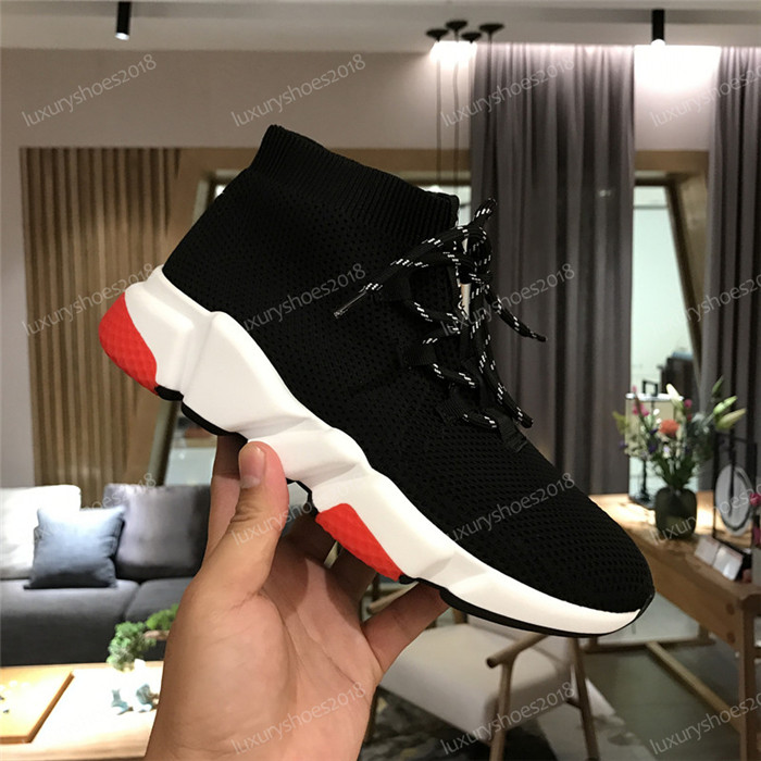 

Fashion Sock Shoes Top Quality Speed Trainer Casual Shoes Men Women Tennis Triple Black Boots Flat Shoes Sneakers, Color_07