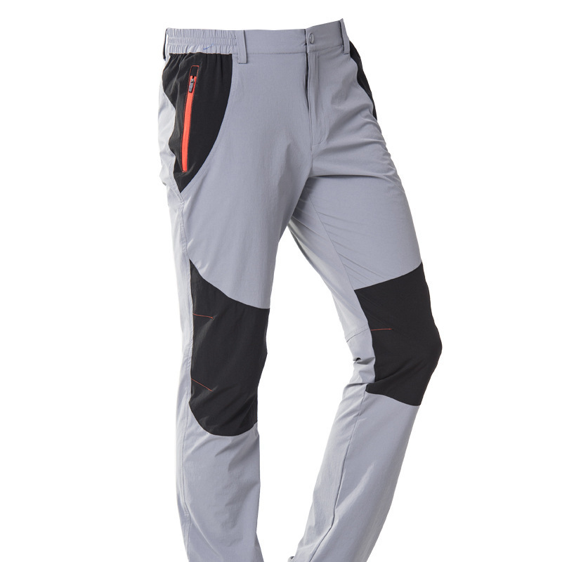 

Summer Breathable Perspiration Quick-drying Fishing Pants Outdoor Men Patchwork Elastic Mountaineering Trousers Fishing Clothes, Beige