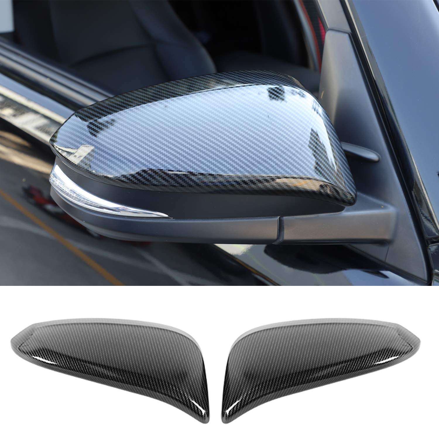 

ABS Carbon fiber Mirror Cover Decoration Accessories For Toyota 4Runner 2017+ Car Styling Car Interior Accessories