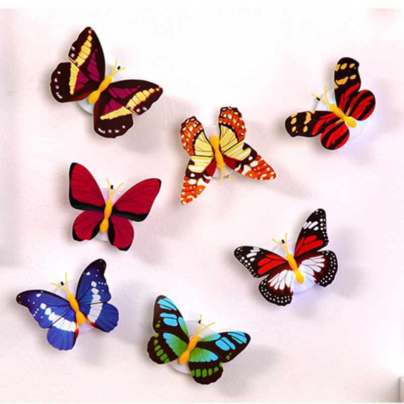

3D LED Seven Colored Self-adhesive Butterfly Wall Stickersight Lights Wall Decal Light Home Room Decoration Random ZL