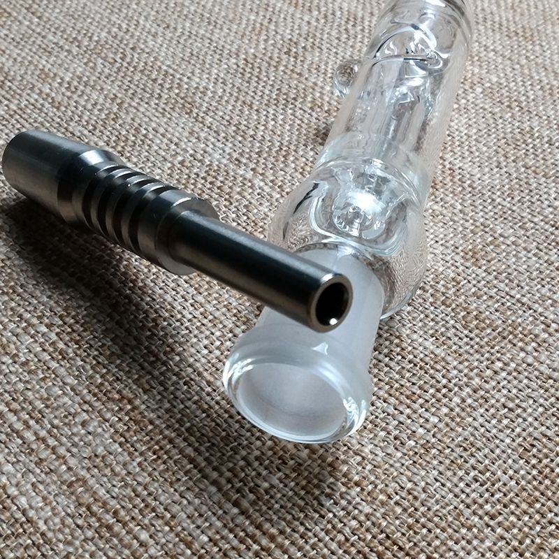 

Wholesale 10 14 mm Joint Mini Water Pipe Straw Kits Oil Dab Rig With Titanium Nail NC12