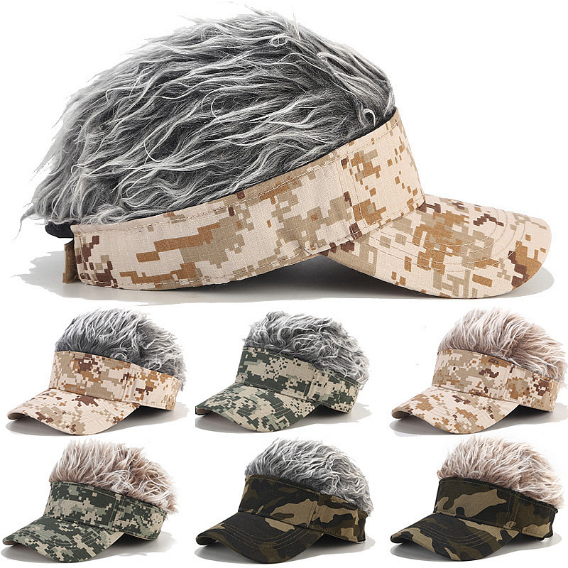 

Visors Wig Camouflage Baseball Cap Male Ins Street Trend Female Casual Golf Hat, 04