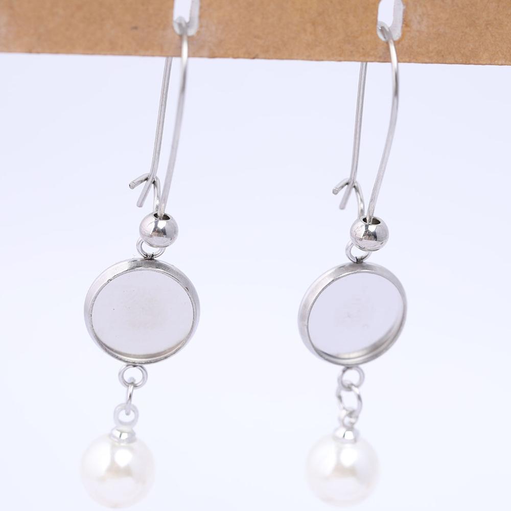 HOT 10pcs Trays Blank Drop Earring Hook Base Settings for DIY Jewelry Making