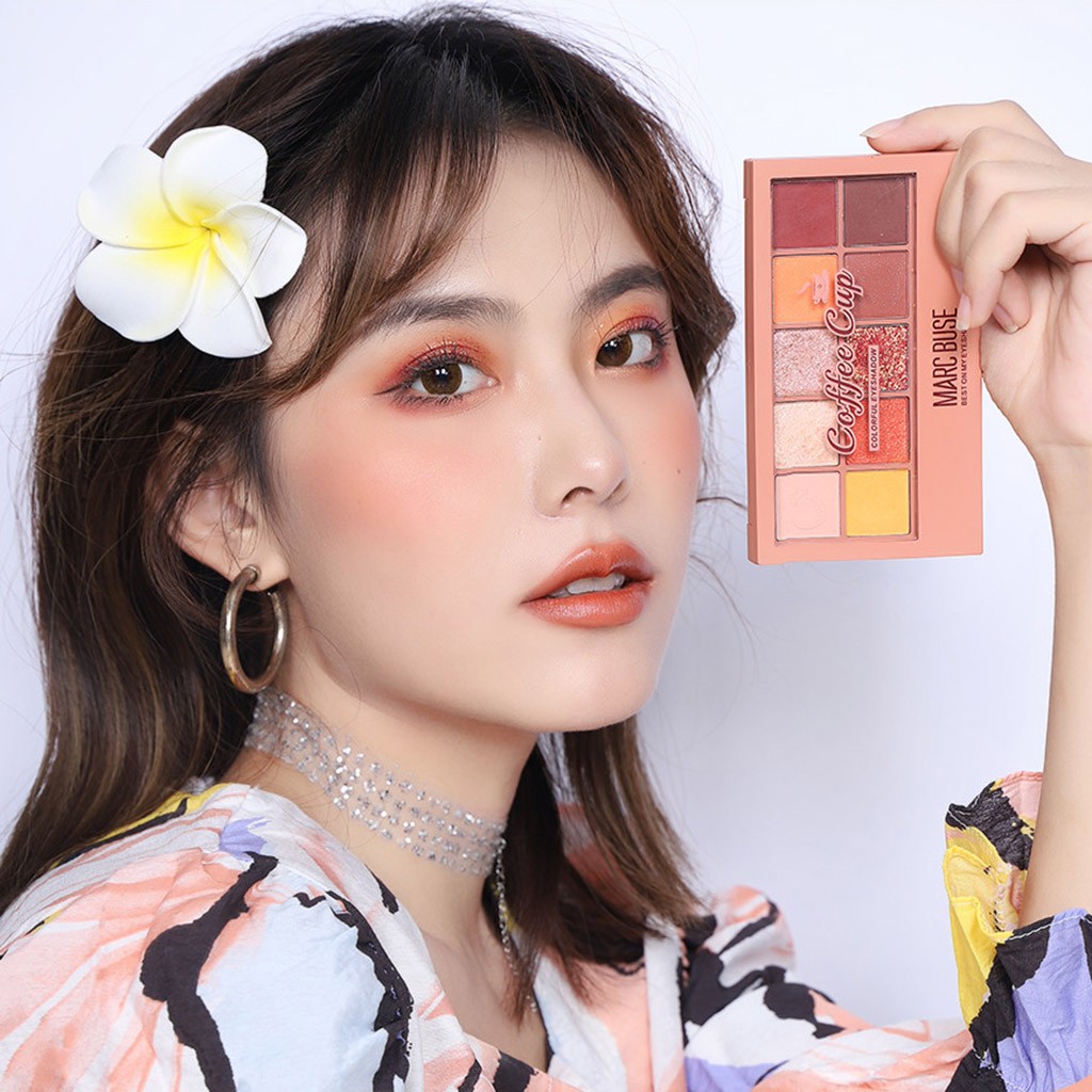 

New Professional 10 Colors Eyeshadow Palette Portable & Easy to Use Pearl Light Waterproof Earth Color Eye Shadow Palette Beauty, 03