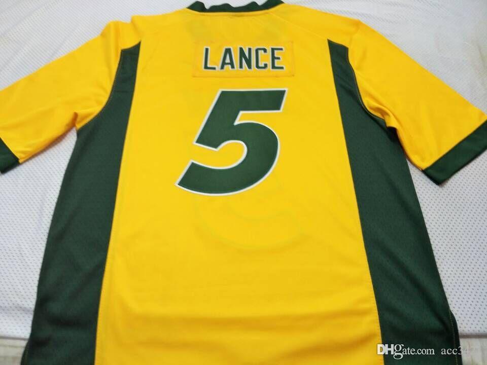 

Custom Men Youth women ND State Bison Trey Lance #5 Football Jersey size s- or custom any name or number jersey, White men s-5xl