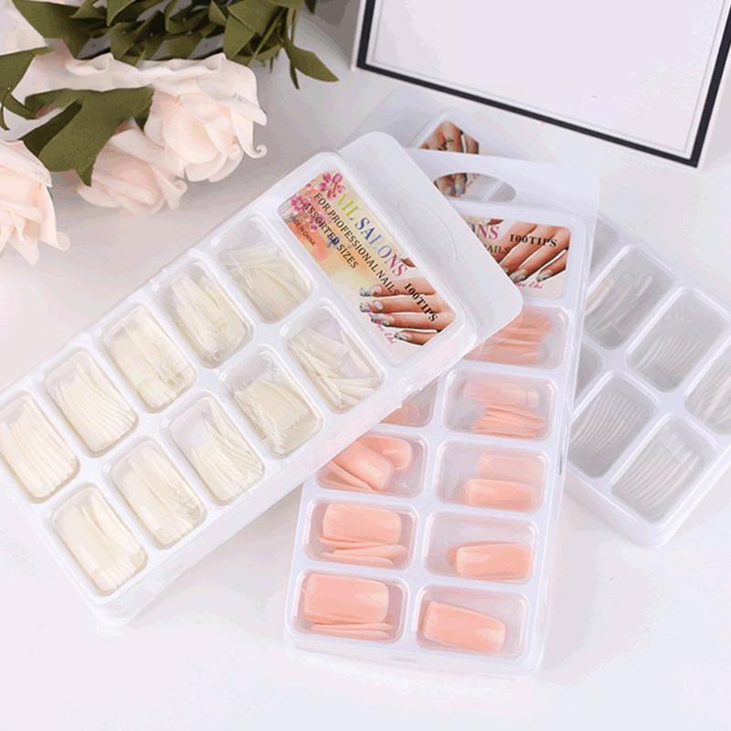 

100pcs Extended Nail Model Fake Nail Personal Care Equipment Ladies Utensils Fake Patch French Clip Natural Full Patch
