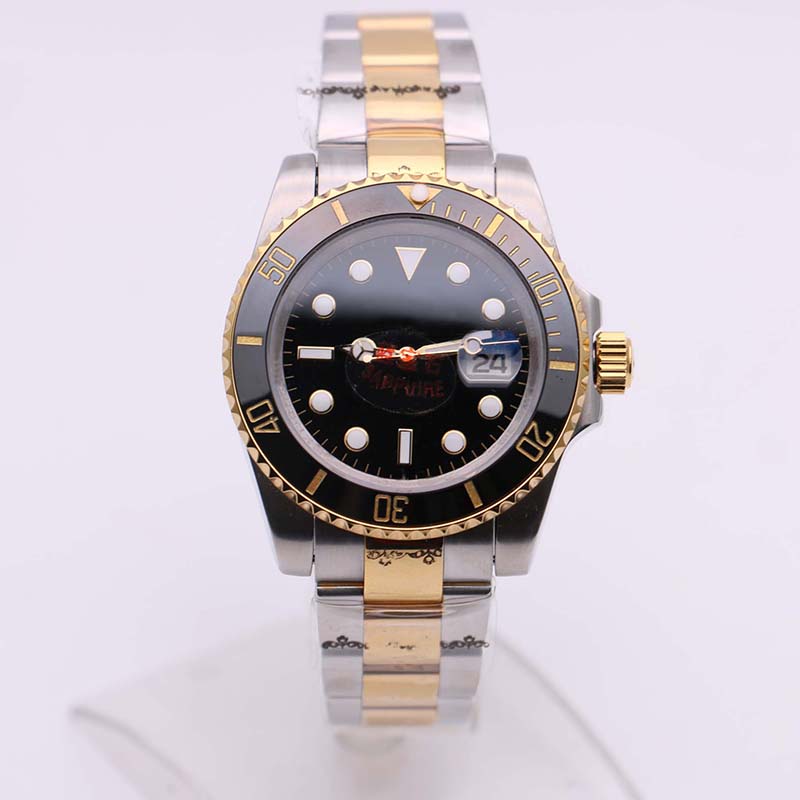 

Best Selling 116613LN Date Diving Two Tone Black Sapphire Dial Ceramic Bezel Floding Clasp 2813 Automatic Movement Wristwatches Mens Watches