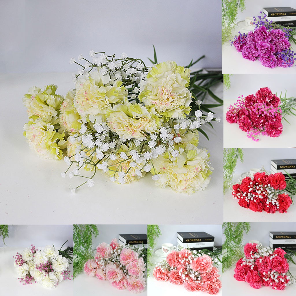 

58CM Home Decorations Artificial Carnations Silk Flower Bridal Hydrangea Home Mother's/Teacher's Day SLWQ