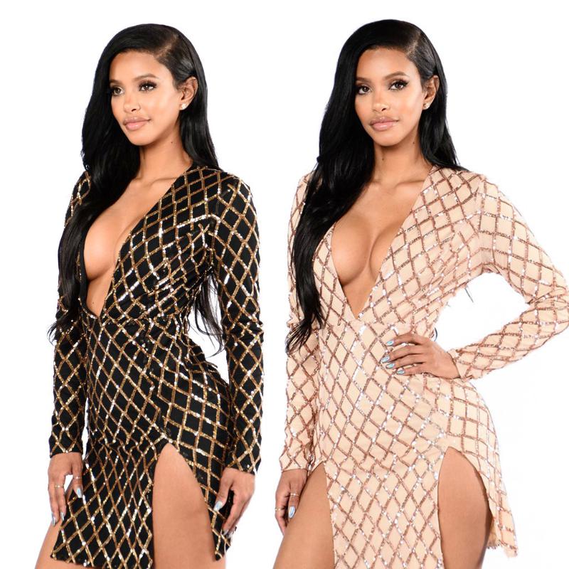 

Sexy Hot Wind Nightclub Dress, Beige