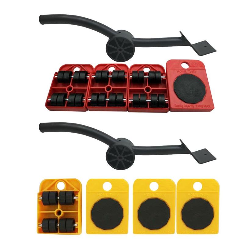 

5pcs/set Easy Furniture Lifter Mover Tool Set Heavy Furniture Mover Transport Lift Move Slides Trolley Lifting Tool
