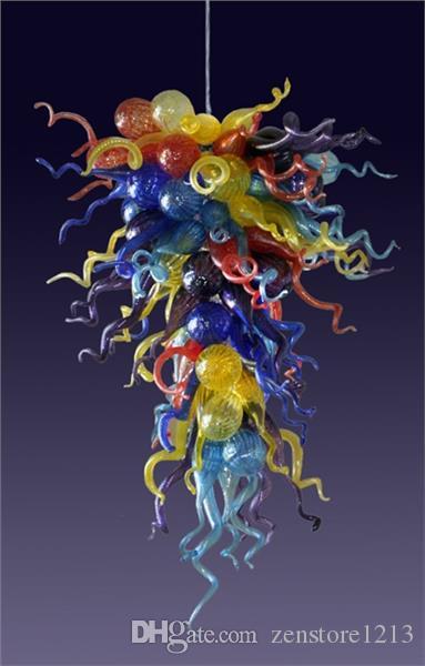 

Multiple Color Handmade Blown Glass Chandelier Light Modern Art Decor Indoor Decoration Glass Lighting Chihuly Style Colorful Chandelier