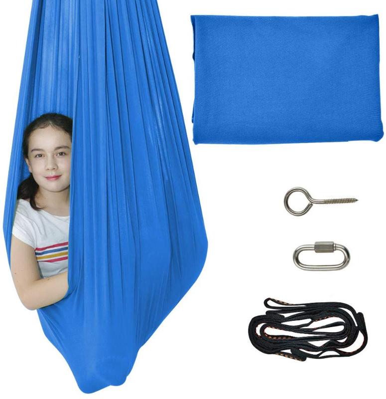 

Toparchery Indoor Therapy Swing for Kids with Special Needs | Lycra Snuggle Swing | Cuddle Hammock for Children, Blue