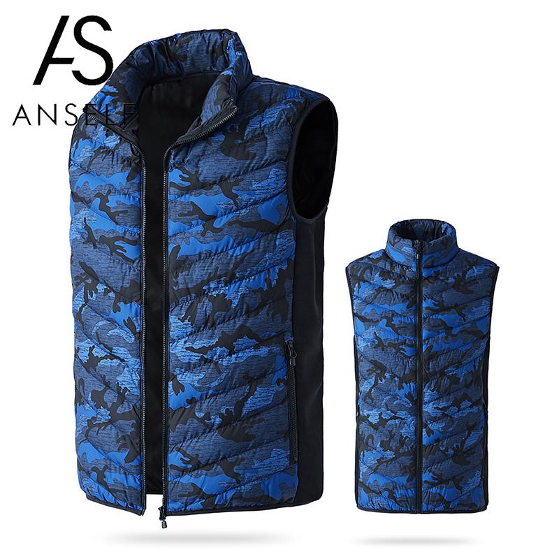 Electric Heated Vest Men Heating Waistcoat Fashion Camouflage Print Padded Thermal Warm Outdoor Jacket Winter USB Heater Gilet