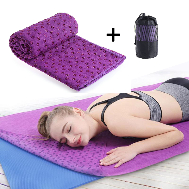 

Yoga Towel Non-slip Yoga Mat 183x63cm Fitness Mats Odor Free Sweat Absorbent Pilates Gymnastics Blanket Fitness Exercise, Green