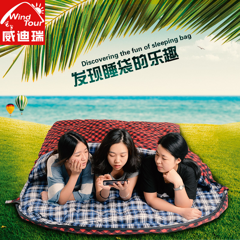 

Weidui Outdoor Sleeping Bag Adult Indoor Four Seasons Thick Warm Camping Autumn And Winter Double Sleeping Bag Lovers