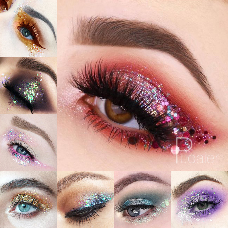

Pudaier34 color glitter gel cream Pearl glitter eye shadow eye makeup nail art DIY cross-border beauty makeup explosions, 10
