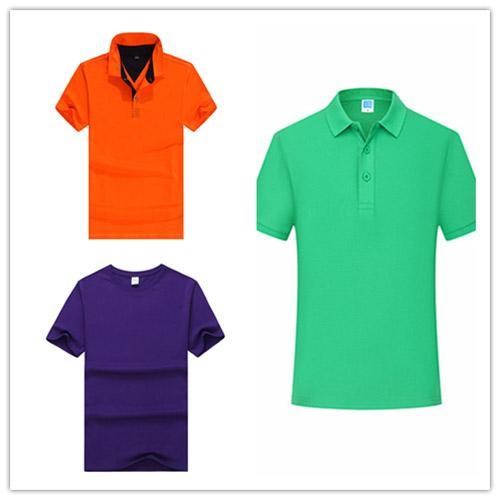 

Men POLO or Women long shirt Classic Silk Fiber Short Sleeve Uniform T-Shirt Tde-127, Gray