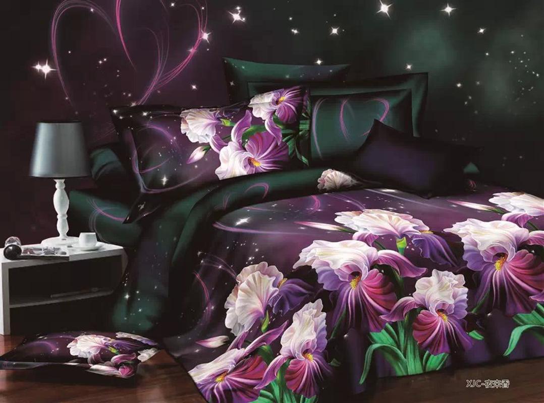 

U&H Cheap 3D Hot!Reactive printed 3d oil painting bed set bedding set linen cotton  size/bedclothes duvet cover, Gray