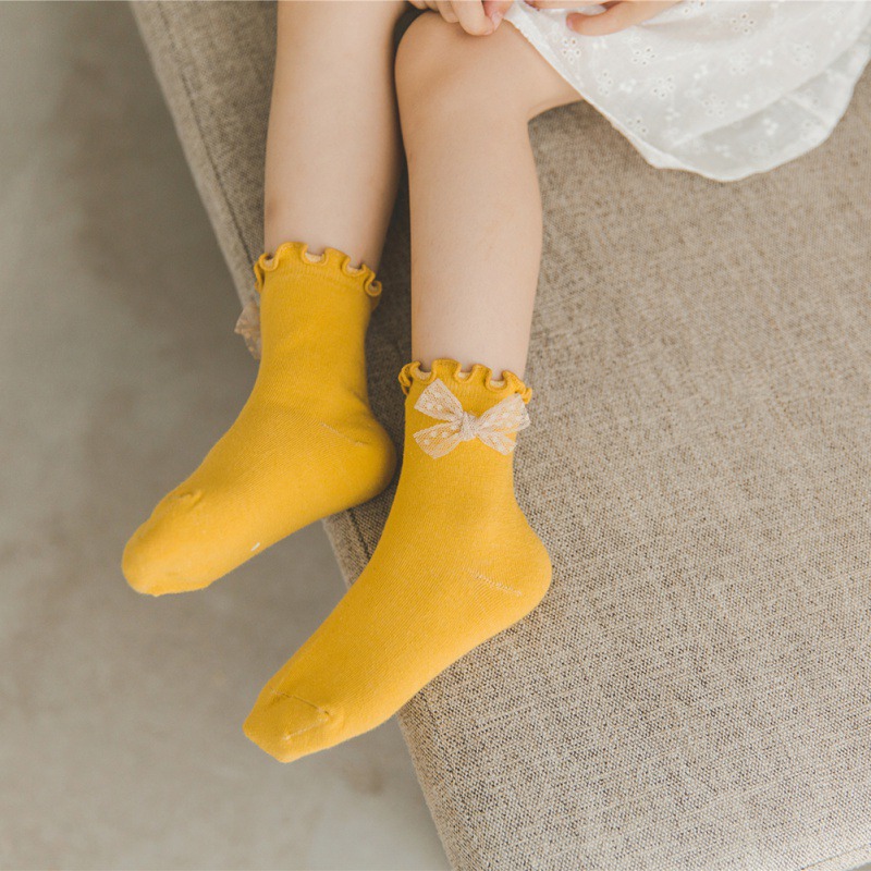 

5 Pair Baby Toddler Cute Soft Socks Cotton Socks Kids Ankle Non-Slip With Bow No.5