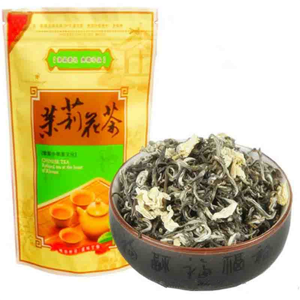 

50g Chinese Organic Green Tea Early Spring Green Tea With Jasmine Flower Maofeng Yellow Mountain Fragant New Tea Hot sales