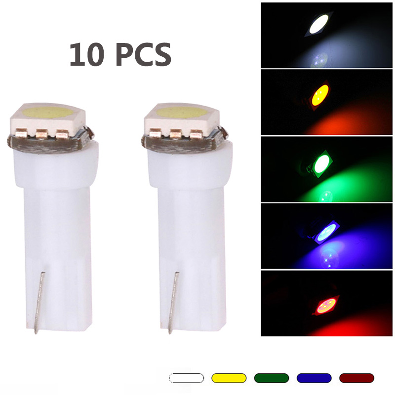 

10pcs Universal Auto Indicator Lamp T5 17 37 73 74 SMD Auto LED Lamp Car Instrument Panel Instrument Bulb 12v, As pic