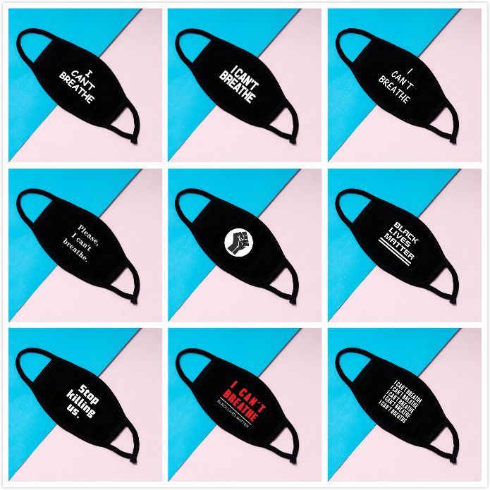 

I Can't Breath Face Masks Anti-Dust Dust Protective Cotton Mouth Face Mask Unisex Man Woman Cycling Caps & Wearing Black Fashion