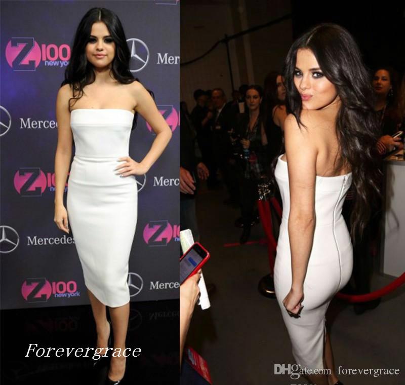 

2019 Cheap Short Strapless Cocktail Dress Fashion White Satin Knee Length Holiday Club Wear Homecoming Party Dress Plus Size Custom Make, Light purple