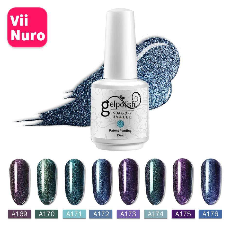 

ViiNuro 15ML Chameleon Gel Nail Polish For Nail Art 8 Neon Colors Gel Lacquer All For Manicure Base And Top To, Light green