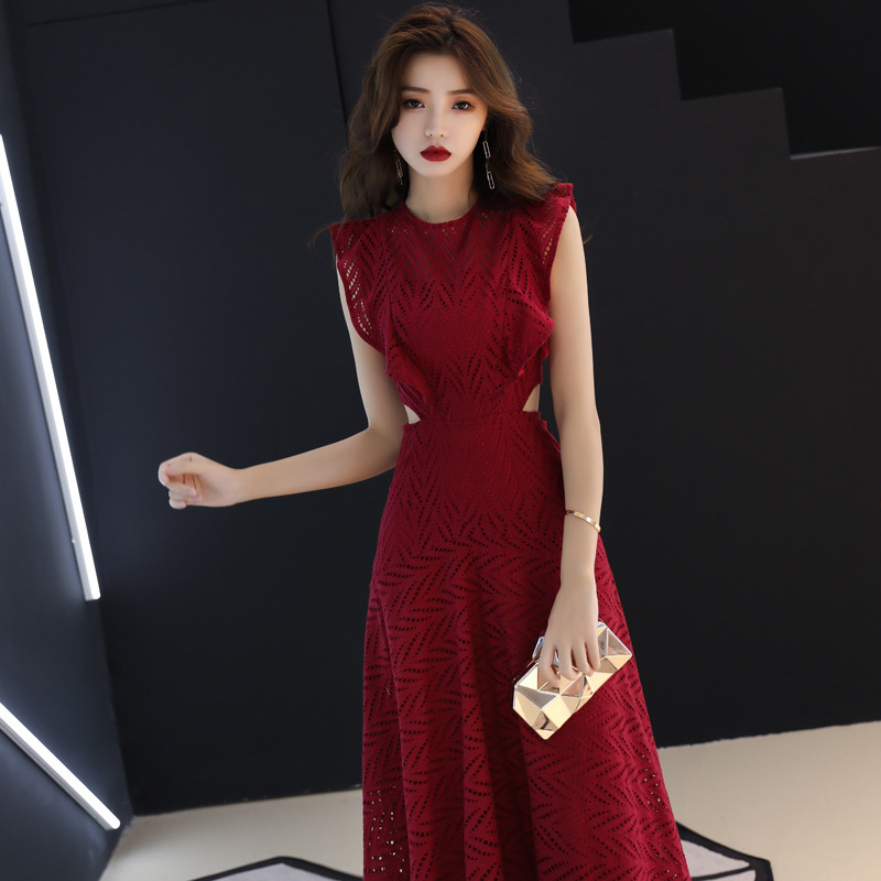 

Celebrity Dresses Toast Dress The Bride, 2020 New Autumn And Winter Wedding Skirt To Show Thin Long High Appreciation Banquet, See chart