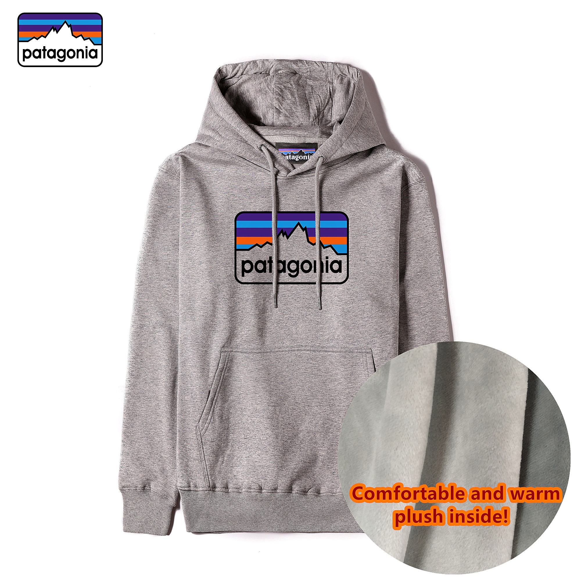 

Extra warm patagonia thick hoodie 100% cotton designer tops with logo and tags plus velvet sweater for men and women, White
