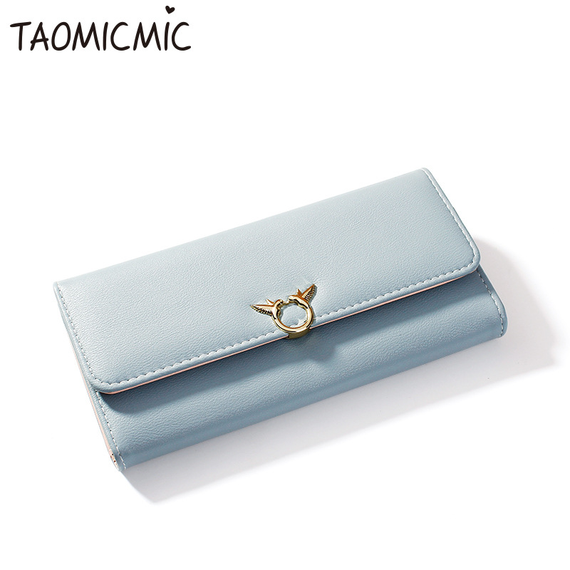 

2019 Forever Young New Fashion Leather Long Women Wallets Design Women Purses Black Golden Hot Party Wallet Clutch Bag
