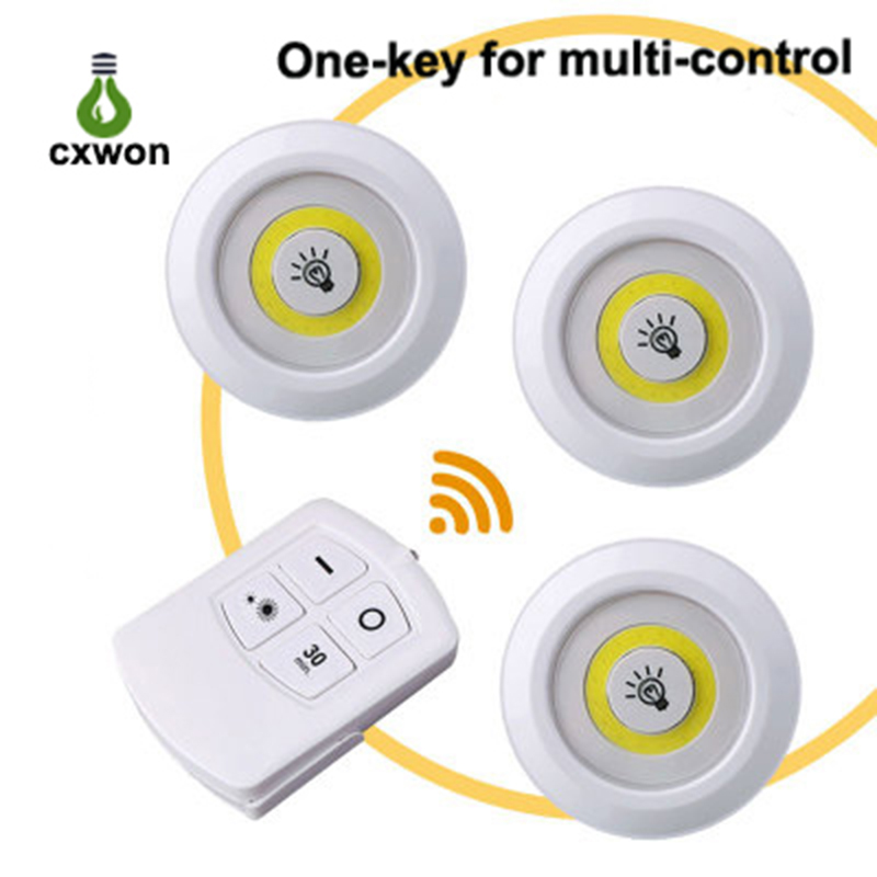 

Night Light COB Dimmable Timer Wireless Under Cabinet LED Lights Wardrobe kitchen Bedroom Stair Puck Closet Lamp